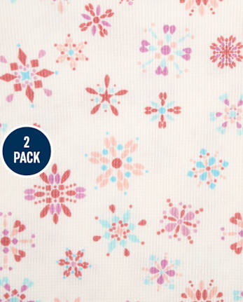 Toddler Girls Snowflake Thermal Top 2-Pack