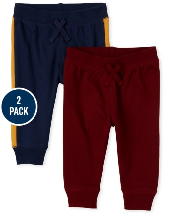 Baby Boys Side Stripe Pants 2-Pack