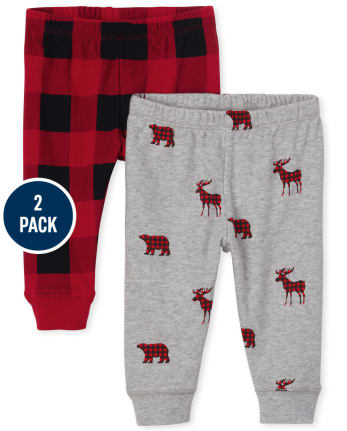 Baby Boys Buffalo Plaid Pants 2-Pack