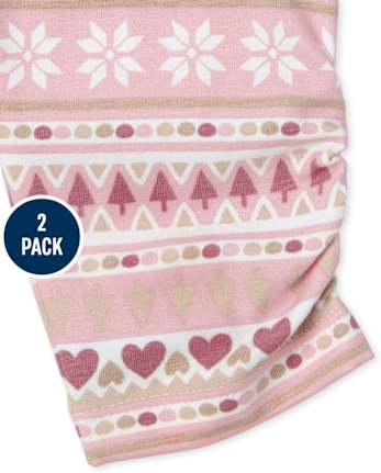 Baby Girls Fairisle Pants 2-Pack