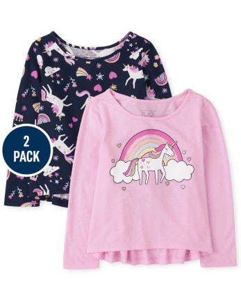 Toddler Girls Graphic Top 2-Pack