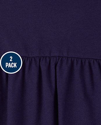 Pack de 2 tops con forma de corazón para niñas pequeñas