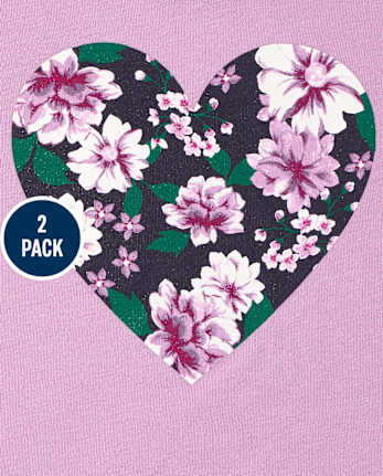 Pack de 2 tops con forma de corazón para niñas pequeñas