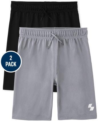 Pantalones cortos de baloncesto para niños, paquete de 2