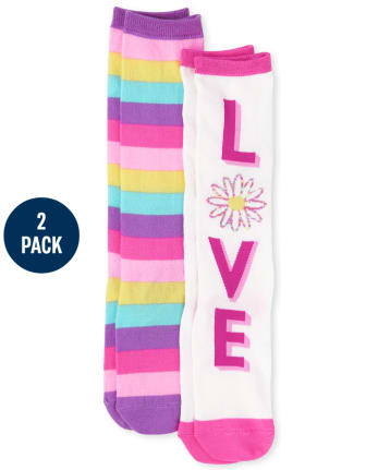 Girls Love Knee Socks 2-Pack