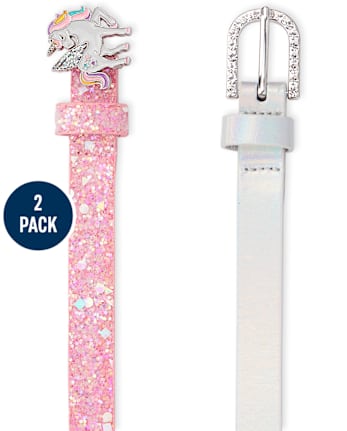 Paquete de 2 cinturones de unicornio para niñas