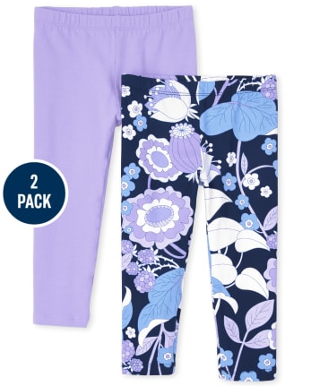 Girls Floral Capri Leggings 2-Pack