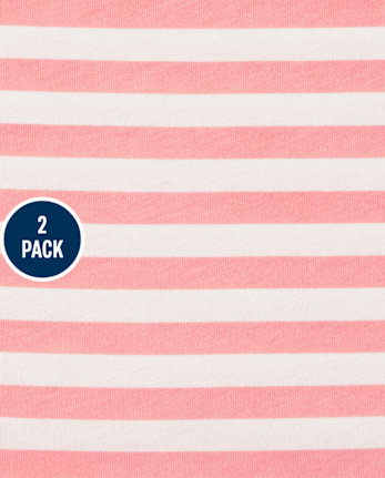 Lot de 2 hauts à épaules dénudées à rayures et fleurs pour petites filles