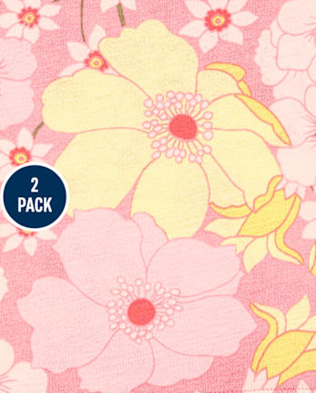 Lot de 2 hauts à épaules dénudées à rayures et fleurs pour petites filles