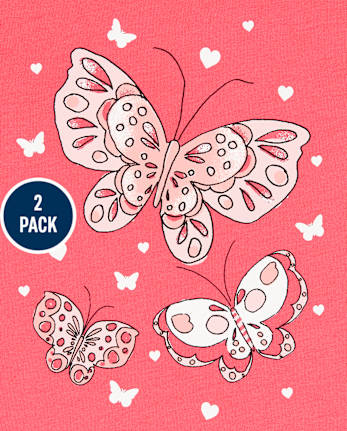 Lot de 2 t-shirts graphiques pour petites filles