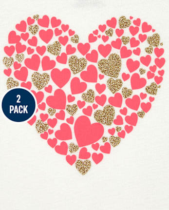 Lot de 2 t-shirts graphiques pour petites filles