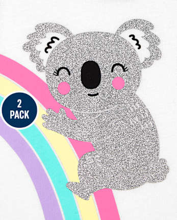 Lot de 2 t-shirts graphiques pour petites filles