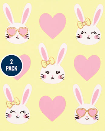 Baby And Toddler Girls Bunny Tee Shirt 2-Pack