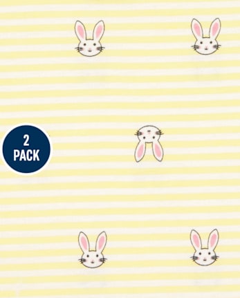 Baby And Toddler Girls Bunny Tee Shirt 2-Pack