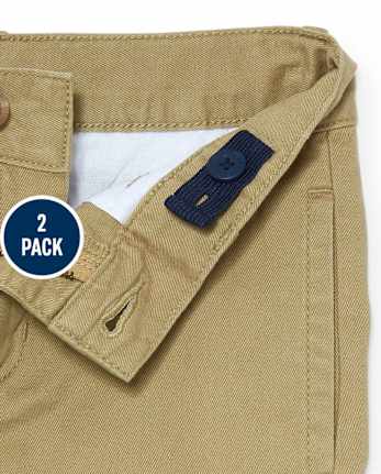 Lot de 2 pantalons chino droits uniformes extensibles pour garçons