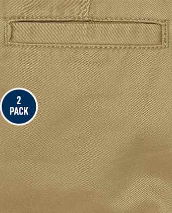Lot de 2 pantalons chino droits uniformes extensibles pour garçons