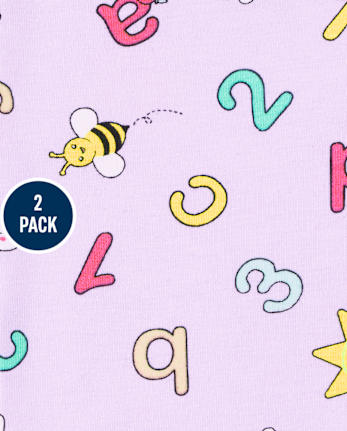 Pack de 2 calzas estampadas para niñas pequeñas