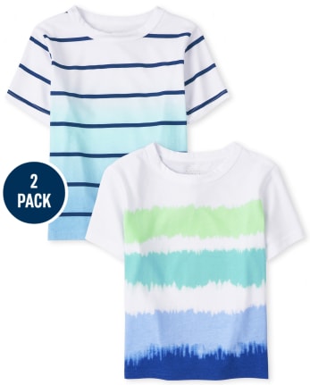 Paquete de 2 tops a rayas para bebés y niños pequeños