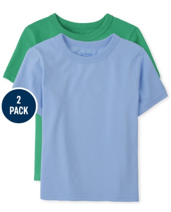 Paquete de 2 camisetas básicas con capas para bebés y niños pequeños