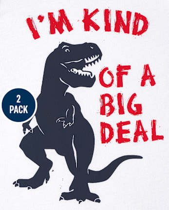 Pack de 2 camisetas sin mangas Boss Dino para bebés y niños pequeños