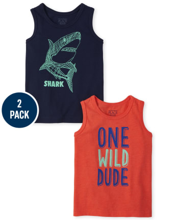 Baby And Toddler Boys Wild Shark Tank Top 2-Pack