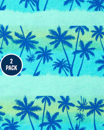 Baby And Toddler Boys Palm Striped Tank Top 2-Pack