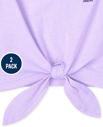 Girls Nature Tie Front Tank Top 2-Pack