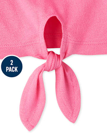 Girls Tie Front Top 2-Pack