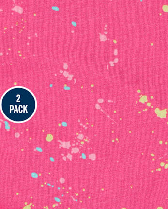 Girls Print Tie Shoulder Romper 2-Pack