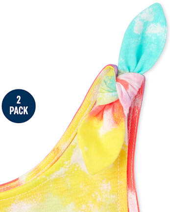 Girls Print Tie Shoulder Romper 2-Pack