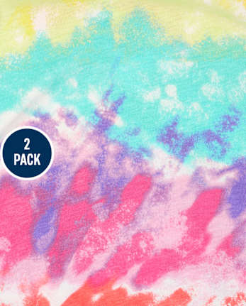 Girls Print Tie Shoulder Romper 2-Pack