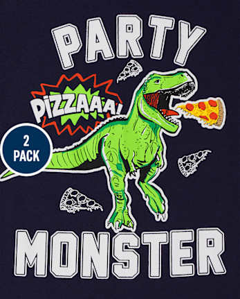 Boys Glow Ninja Dino Snug Fit Cotton Pajamas 2-Pack