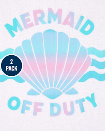 Girls Mermaid Snug Fit Cotton Pajamas 2-Pack