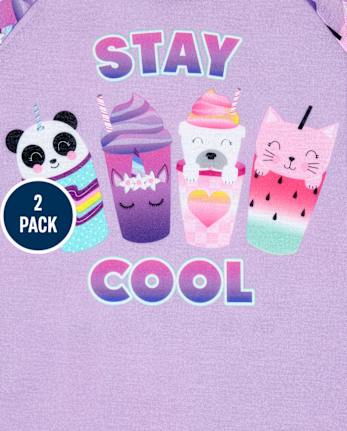 Girls Tie Dye Animal Pajamas 2-Pack