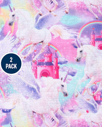 Girls Unicorn Castle Nightgown 2-Pack