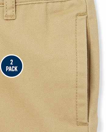 Baby And Toddler Boys Uniform Relaxed Straight Chino Pants 2-Pack