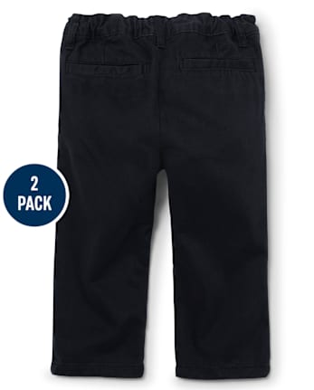 Baby And Toddler Boys Uniform Relaxed Straight Chino Pants 2-Pack