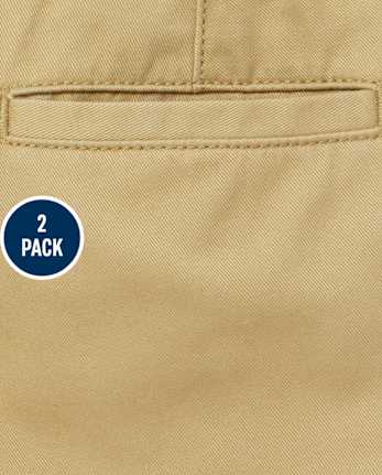 Baby And Toddler Boys Uniform Relaxed Straight Chino Pants 2-Pack