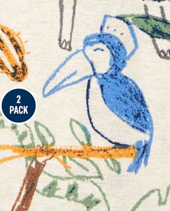 Baby And Toddler Boys Animal Camo Snug Fit Cotton One Piece Pajamas 2-Pack