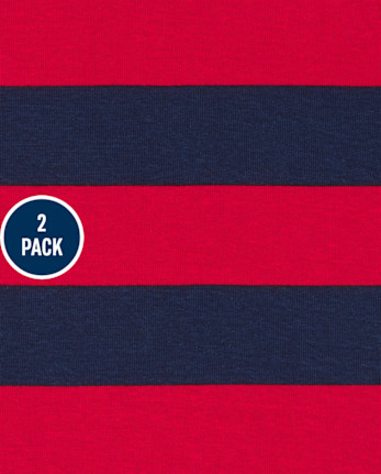 Baby And Toddler Boys Sports Snug Fit Cotton Pajamas 2-Pack