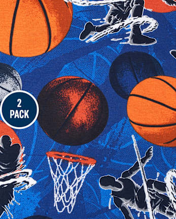 Boys Sports Snug Fit Cotton Pajamas 2-Pack