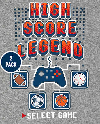 Boys Sports Snug Fit Cotton Pajamas 2-Pack