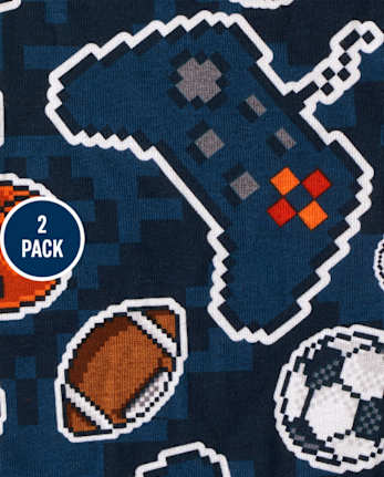 Boys Sports Snug Fit Cotton Pajamas 2-Pack