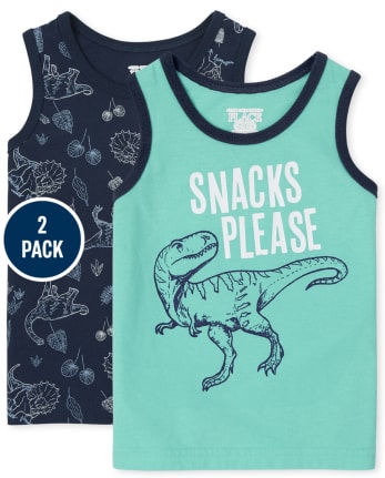 Baby And Toddler Boys Dino Tank Top 2-Pack