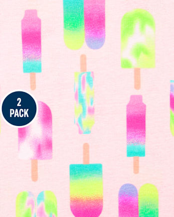 Baby And Toddler Girls Tie Dye Snug Fit Cotton Pajamas 2-Pack