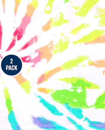 Baby And Toddler Girls Tie Dye Snug Fit Cotton Pajamas 2-Pack