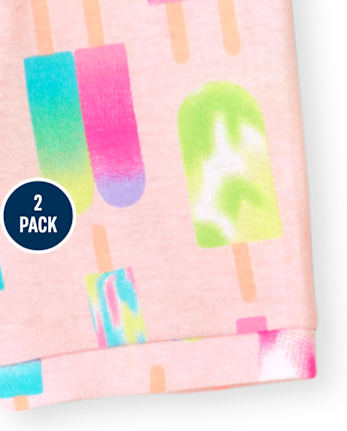 Ensemble de 2 pyjamas en coton ajustés tie-dye pour bébés et petites filles