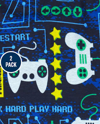 Boys Glow Video Game Weekend Snug Fit Cotton Pajamas 2-Pack