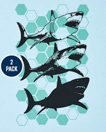 Boys Dino Shark Graphic Tee 2-Pack