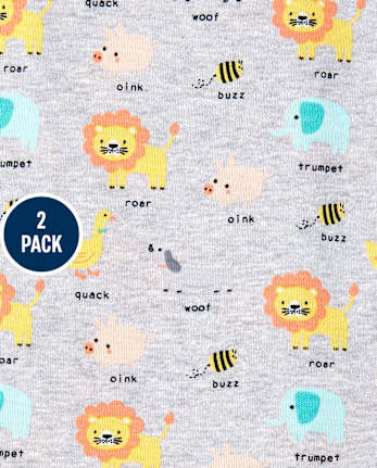 Lot de 2 couvertures d'emmaillotage pour bébés garçons et animaux